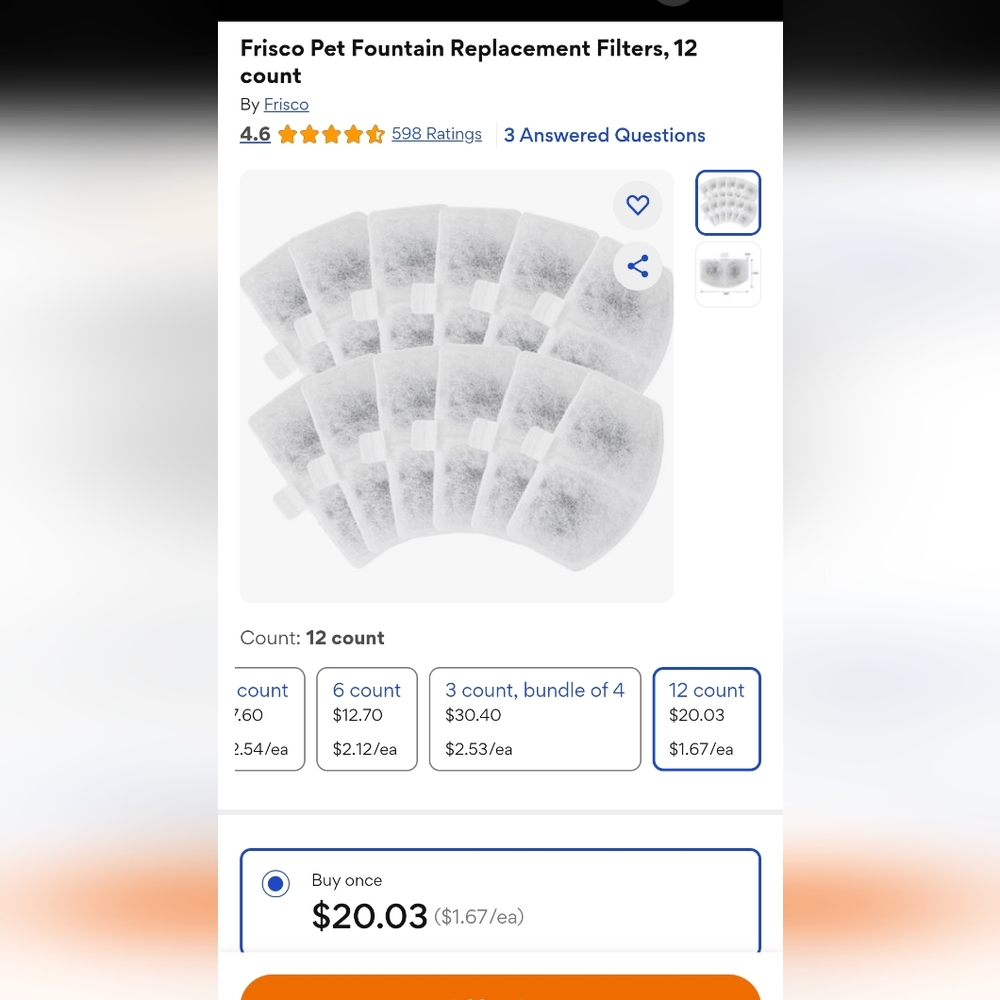 9 Frisco Pet Fountain Replacement Filters